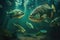 Tigerfish Fish Underwater Lush Nature by Generative AI