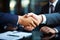 Tight grip Executives handshake, epitomizing shared goals and professional alliance