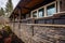 tight shot of stone wall with wood trim details in craftsman house