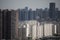 Tightly built city with many large residential buildings Kunming, China 2021