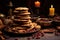 tightly stacked piles of spiced holiday cookies