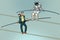 Tightrope walkers acrobats businessman and astronaut