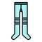 Tights body icon color outline vector