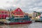 TIGRE, ARGENTINA - MAY 02, 2016: tourist colorfull boat parked in front of the main entrance to the chinatown