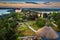 Tihany, Hungary - Panoramic view of the beautiful village of Tihany on the northern shore of Lake Balaton with Tihany Abbey