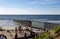 Tijuana, B.C., Mexico, February 24, 2019 - Border wall between Mexico and the U.S.A. at Playas de Tijuana, showing the beach and s