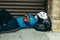 Tijuana Baja California Norte Mexico june/21/2020 Homeless man lying on the street wearing dirty face mask during the covid-19