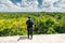 TIKAL, GUATEMALA AUGUST tourist is looking at located in El Peten department, Tikal National Park