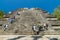 TIKAL, GUATEMALA - MARCH 14, 2016: Stairway of Talud-Tablero temple at the archaeological site Tikal, Guatema