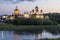 Tikhvin Assumption Monastery in August twilight