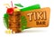 Tiki Bar Label With Tiki Cocktail