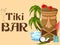 Tiki bar poster with tribal mask