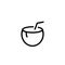 Tiki drink coconut outline icon