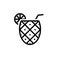 Tiki drink pineapple outline icon