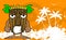 Tiki hawaiian mask cartoon background angry