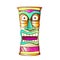 Tiki Idol Carved Wood Crazy Laugh Totem Color Vector