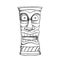 Tiki Idol Carved Wood Crazy Laugh Totem Ink Vector