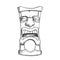 Tiki Idol Carved Wooden Crying Totem Ink Vector