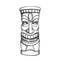 Tiki Idol Carved Wooden Laughing Totem Ink Vector