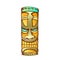 Tiki Idol Hawaiian Wooden Statue Color Vector