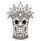 Tiki totem mask sticker monochrome