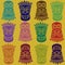 Tiki totem seamless pattern