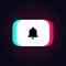 TikTok Bell Icon. Subscribe Button. Social Media Vector Illustration On Black Background