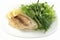 Tilapia with rucola and lettuce