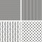 Tile black and white vector pattern set