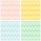 Tile chevron vector pattern set with pastel zig zag background