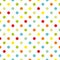 Tile colorful polka dots vector pattern with white background