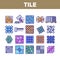 Tile Floor Material Collection Icons Set Vector