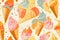 tile. Ice cream seamless pattern. Colorful ice creams in waffle cones. Generative AI