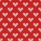 Tile knitting vector pattern with hearts