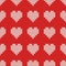 Tile knitting vector pattern with white hearts on red background