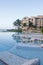 Tile Lounges in Calm Morning Pool