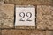 Tile with the number 22