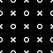 Tile x o noughts and crosses black and white vector pattern