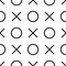 Tile x o noughts and crosses black and white vector pattern