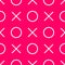 Tile x o noughts and crosses pink vector pattern