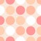 Tile pastel vector pattern with big dots on beige background