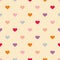 Tile pattern with sweet hearts on pastel background