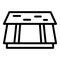 Tile roof icon outline vector. Roofer work