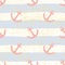 Tile sailor vector pattern with pastel blue and white stripes, golden dust and pink anchor