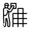 Tile stacker icon vector outline illustration