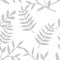 Tile tropical vector pattern with grey exotic leaves on white background