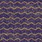 Tile vector pattern with dark navy blue and gold stripes and golden dust