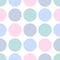 Tile vector pattern with pastel polka dots on white background