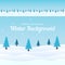 tileable horizontal winter background vector. Snowy ground with pine tree element for game, banner, poster, cover template design