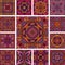 Tiled ethnic pattern for fabric psychedelic aztec boho set. Abstract geometric mosaic
